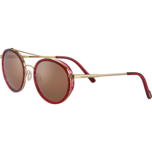 Serengeti Geary Red Streacky Acetate with Bold Gold - Mineral Polarized Drivers Gold