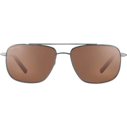 Serengeti Tellaro Shiny Gunmetal with Dark Brown Inside Temple Tips - Mineral Polarized Drivers