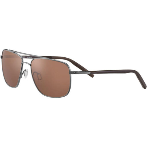 Serengeti Tellaro Shiny Gunmetal with Dark Brown Inside Temple Tips - Mineral Polarized Drivers