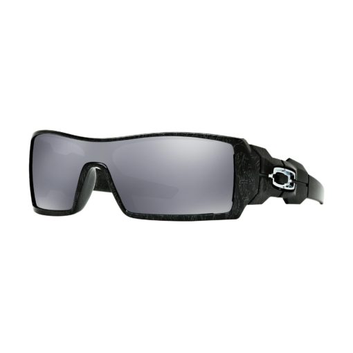 Oakley Oil Rig Polished Black Silver Ghost Text - Black Iridium