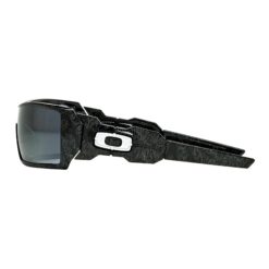 Oakley Oil Rig Polished Black Silver Ghost Text - Black Iridium