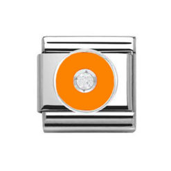 Nomination Pala - Ympyrä Oranssi Hopea Circle Orange Silver