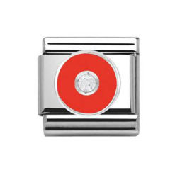 Nomination Pala - Ympyrä Punainen Hopea Circle Red Silver