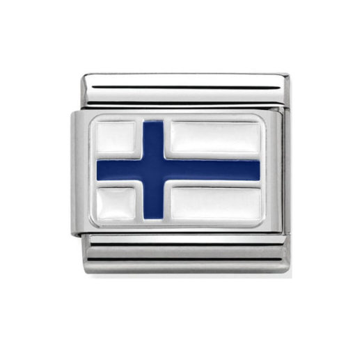 Nomination Pala - Suomen Lippu Hopea Finland Flag Silver